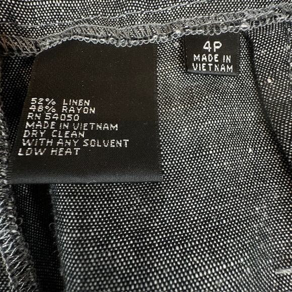 Kasper Cross Dye Linen Blend Dress Slacks Pants Size 4 Petite Black - Picture 11 of 12